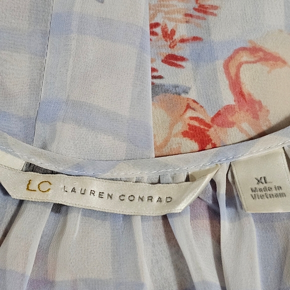 LAUREN CONRAD Women's Sheer Pullover Top with Floral Print XL - Picture 4 of 6